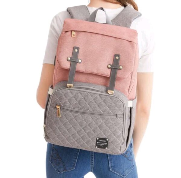 LE QUEEN-Diaper Bag Backpack /pink - Image 2