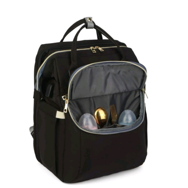 Le Queen Diaper Bag with Bed /Black - Image 2