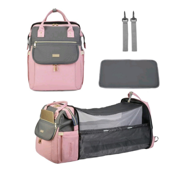 Le Queen Diaper Bag with Bed /Pink