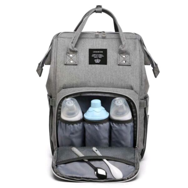 LE QUEEN-DIAPER BAG BACKPACK CLASSIC /LIGHT GREY