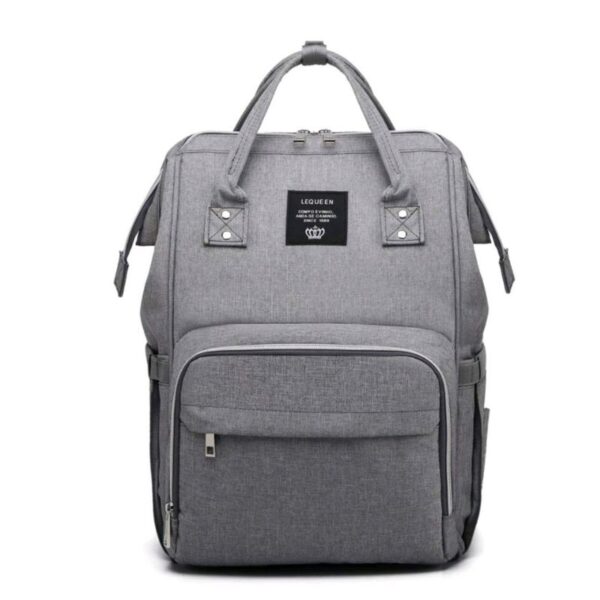 LE QUEEN-DIAPER BAG BACKPACK CLASSIC /LIGHT GREY - Image 2