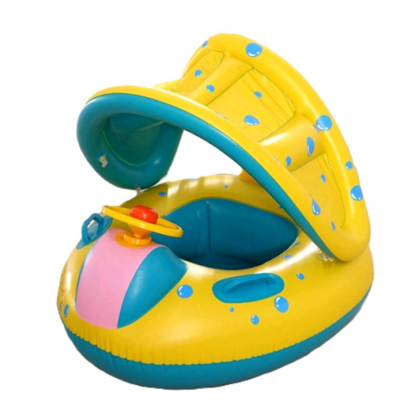 Baby Inflatable Swimming Ring with Adjustable Sun Shade