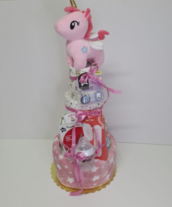 Diaper cakes gifts for newborn girls