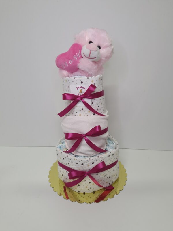 Diaper cakes gifts for newborn girls