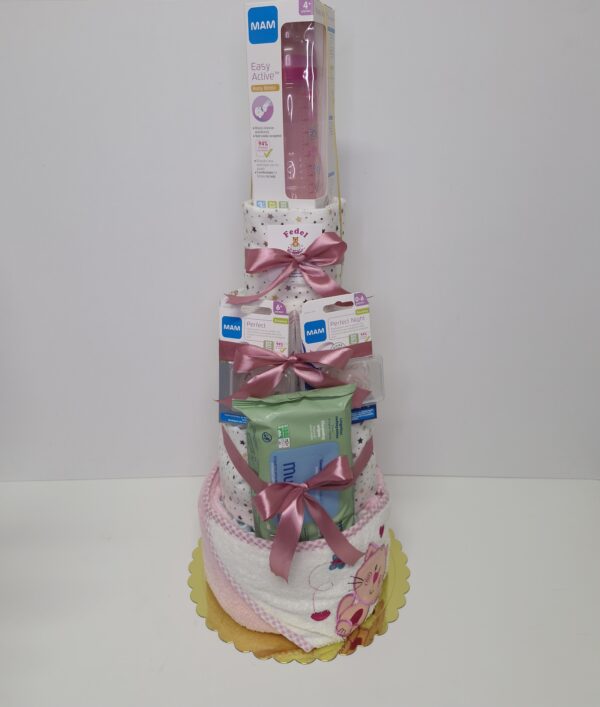 Diaper cakes gifts for newborn girls