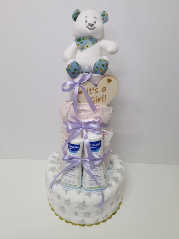 Diaper cakes gifts for newborn girls