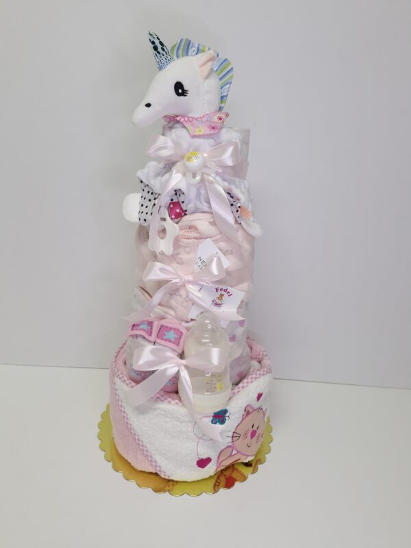 Diaper cakes gifts for newborn girls