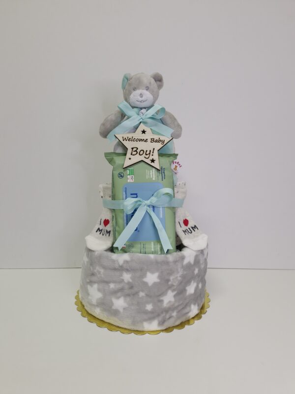 Diaper cakes gifts for newborn boys