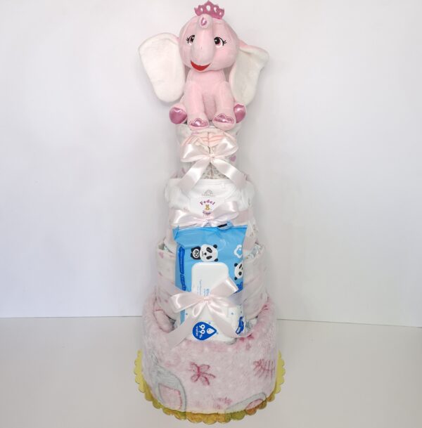 Diaper cakes gifts for newborn girls