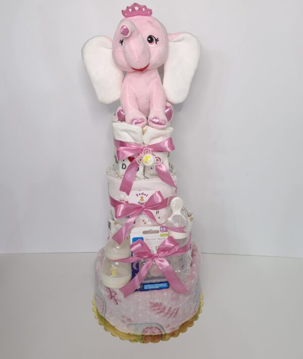 Diaper cakes gifts for newborn girls