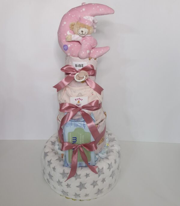 Diaper cakes gifts for newborn girls