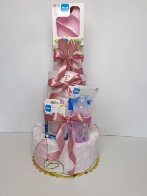 Diaper cakes gifts for newborn girls