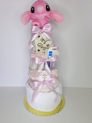 Diaper cakes gifts for newborn girls