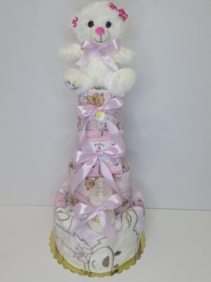 Diaper cakes gifts for newborn girls