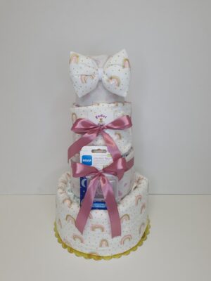 Diaper cakes gifts for newborn girls