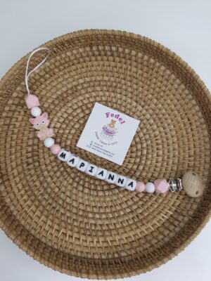 Pink cat pacifier's clips