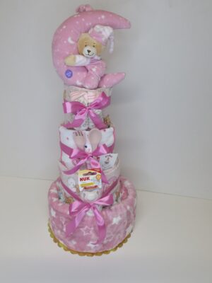 Diaper cakes gifts for newborn girls
