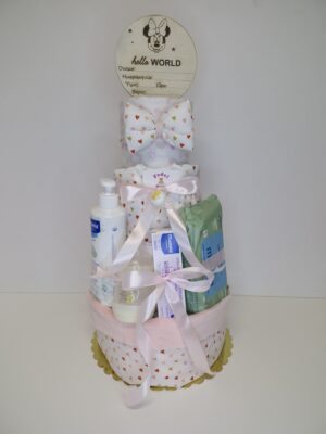 Diaper cakes for newborn girls