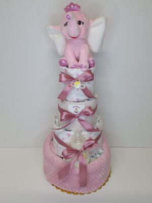 Diaper cakes gifts for newborn girls