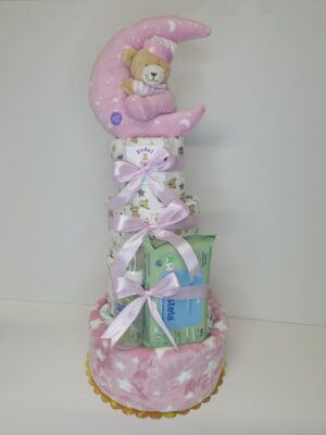 Diaper cakes gifts for newborn girls