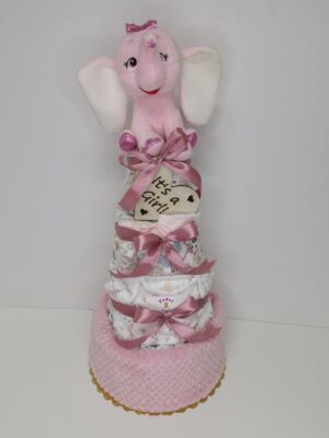 Diaper cakes gifts for newborn girls