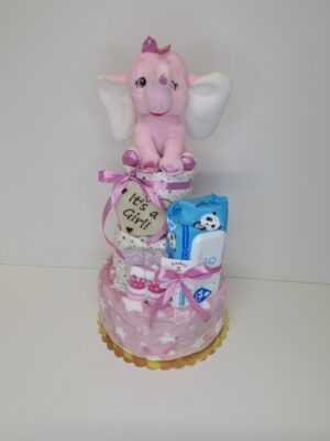 Diaper cakes gifts for newborn girls