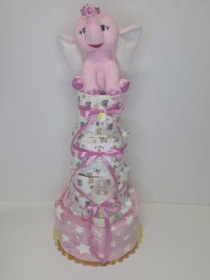 Diaper cakes gifts for newborn girls