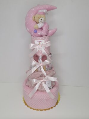 Diaper cakes gifts for newborn girls