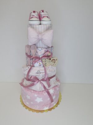 Diaper cakes gifts for newborn girls