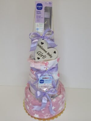 Diaper cakes gifts for newborn girls