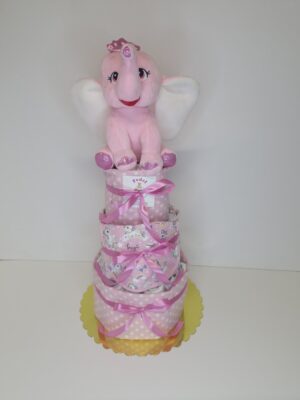 Diaper cakes gifts for newborn girls