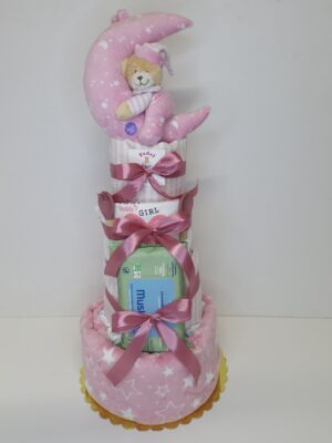Diaper cakes gifts for newborn girls