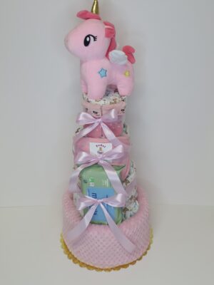 Diaper cakes gifts for newborn girls