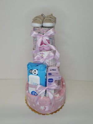 Diaper cakes gifts for newborn girls