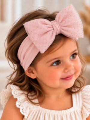Baby Hairbands-baby pink with glitters