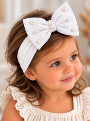 Baby Hairbands - White Pearls