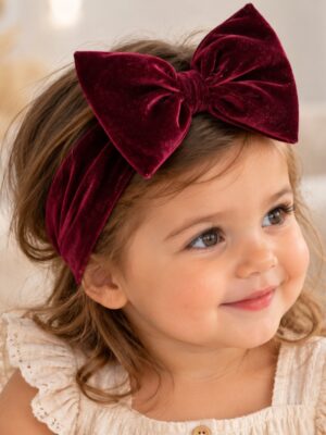 Baby Hairbands -  Dark Burgundy Velvet