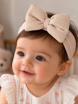 Baby Hairbands - Beige glitters